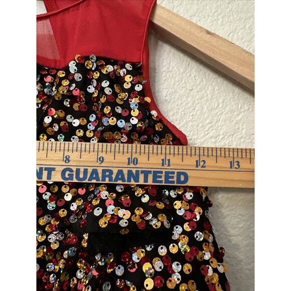 Dance Costume Weissman Child Red Jazz Tap 50's Size 7/8 (1C) Dress Up - Picture 3 of 6